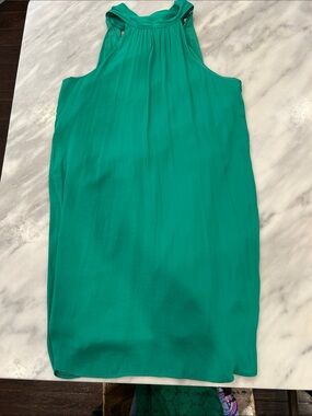 Naked Zebra Emerald Green Sleeveless Shift Dress